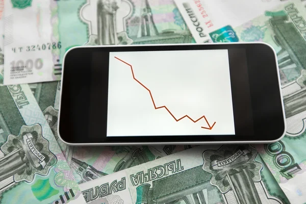 Decline of the ruble — Stock Photo, Image