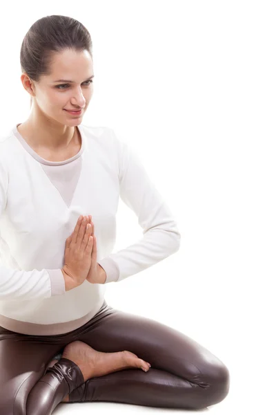 Yoga asana Sukkasana — Stockfoto