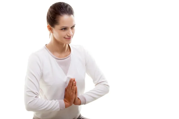 Yoga gebaar namaste — Stockfoto