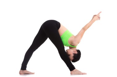 Yoga yoğun profilden streç poz