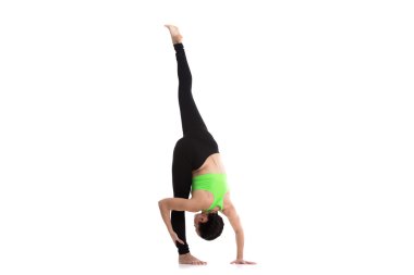Urdhva prasarita eka padasana yoga pose clipart