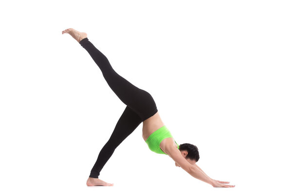 One-legged down dog yoga pose