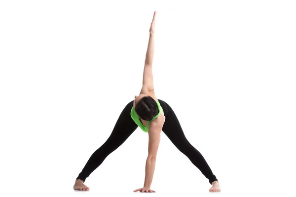 Trikonasana, variatie, asana voor flexibele rug — Stockfoto