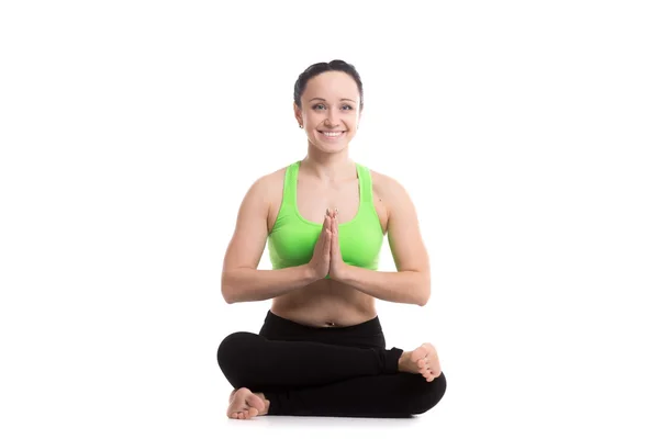 Agnistambhasana yoga pose — Stok fotoğraf