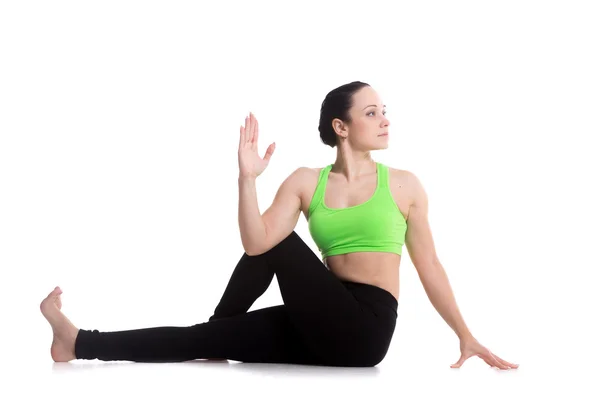 Ardha Matsyendrasana yoga pose — Stok fotoğraf