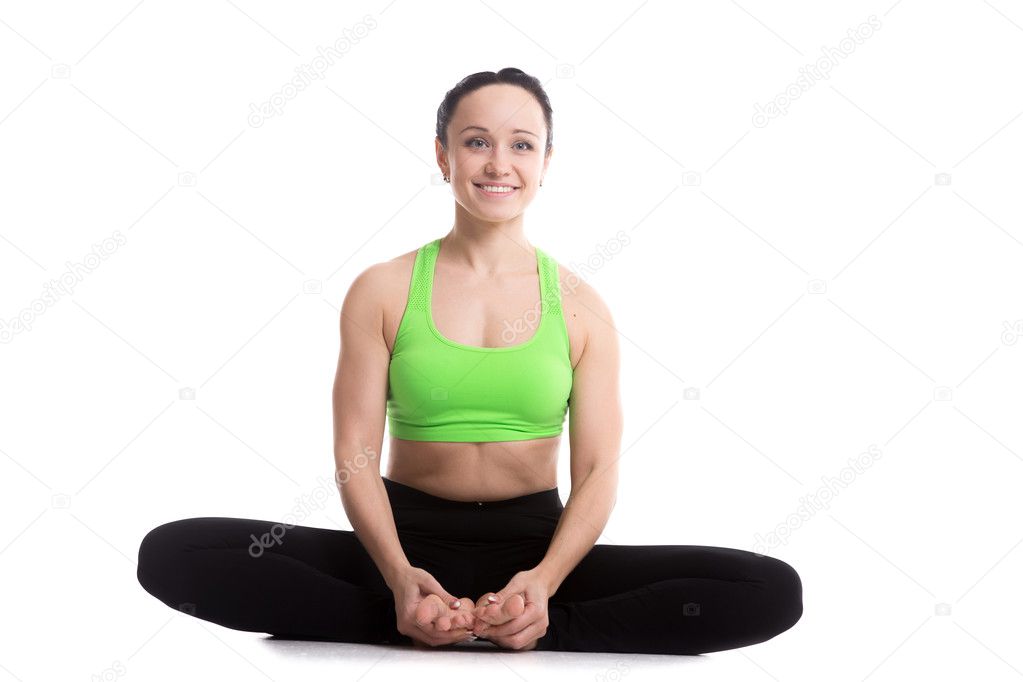 Bound angle yoga pose