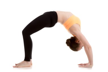 Güzel kız urdhva dhanurasana Yoga Pose