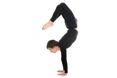 Yogi erkek Yoga Akrep poz Vrischikasana 2