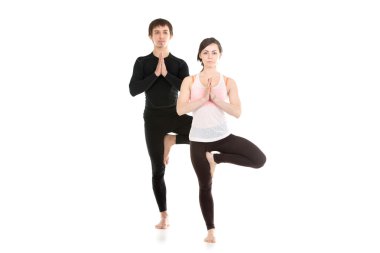 Yoga ağaç poz ortağı ile