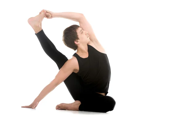 Asana Parivritta Surya Yantrasana, kompas Pose — Stockfoto