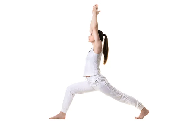 Profile of Warrior 1 Yoga Pose — Stock Photo, Image