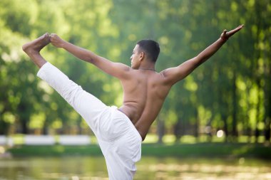 Indian young man in yogic asana