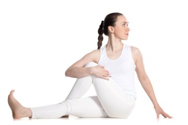 Variation of Ardha Matsyendrasana yoga pose