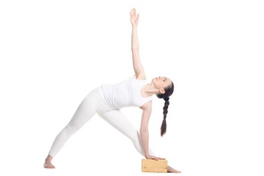 Yoga Utthita Trikonasana Pose with props