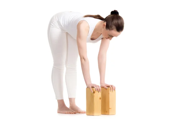 Yoga Standing Half Forward Bend pose — Stock Photo, Image