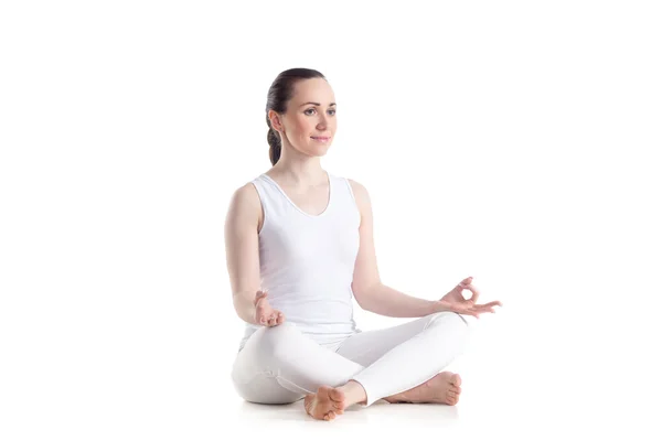 Happy girl meditating — Stock Photo, Image