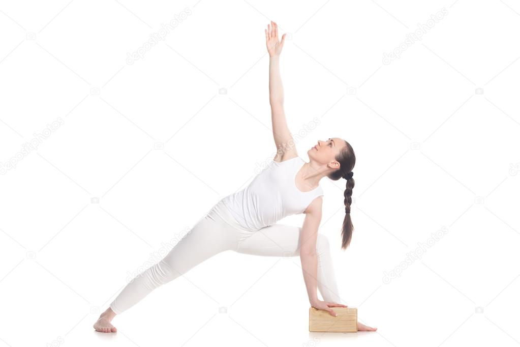 Yoga with props, Extended Side Angle Pose 