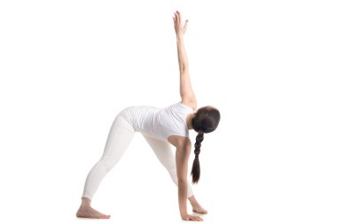 Variation of Yoga trikonasana pose  clipart