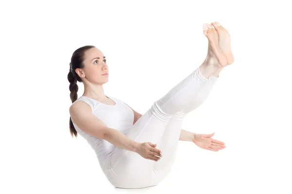 Full boat yoga pose — Stock Photo, Image