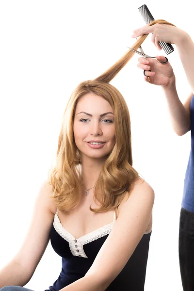 Pretty lady in hair salon — Stock Photo, Image