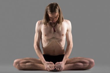 Variation of cobbler yoga pose