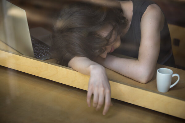 Young woman exhausted