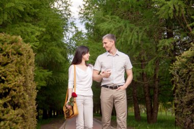 Walking together couple