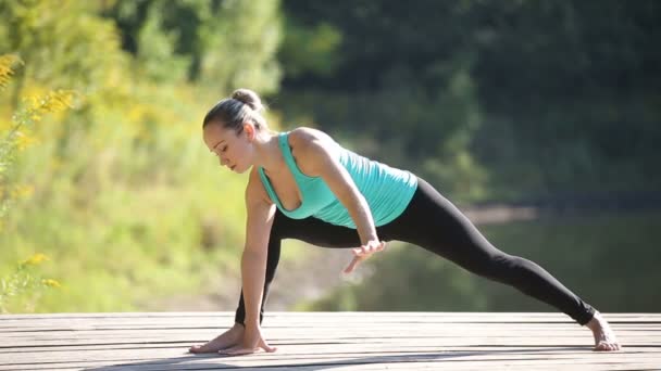 Profesyonel yoga pratik — Stok video