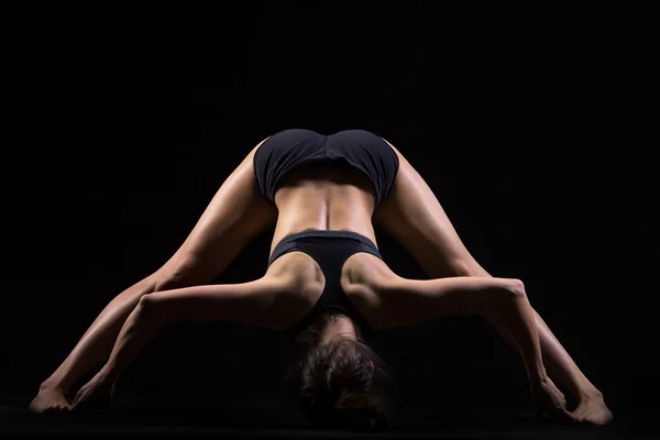 Standing Straddle Forward Bend yoga pose — Stock Photo, Image