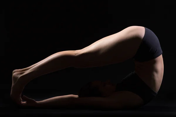 Yoga plow pose — Stock Photo, Image
