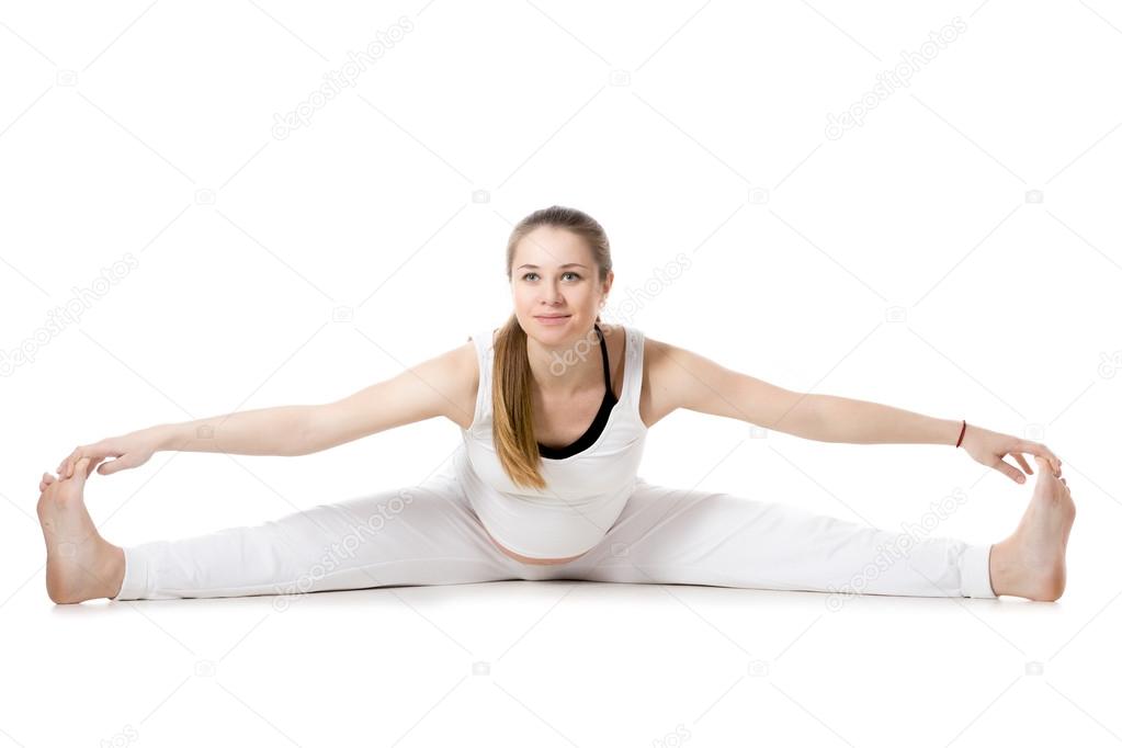 Prenatal Yoga, Wide-Angle Seated Forward Bend pose