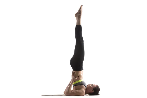 Supported Shoulderstand pose — 图库照片