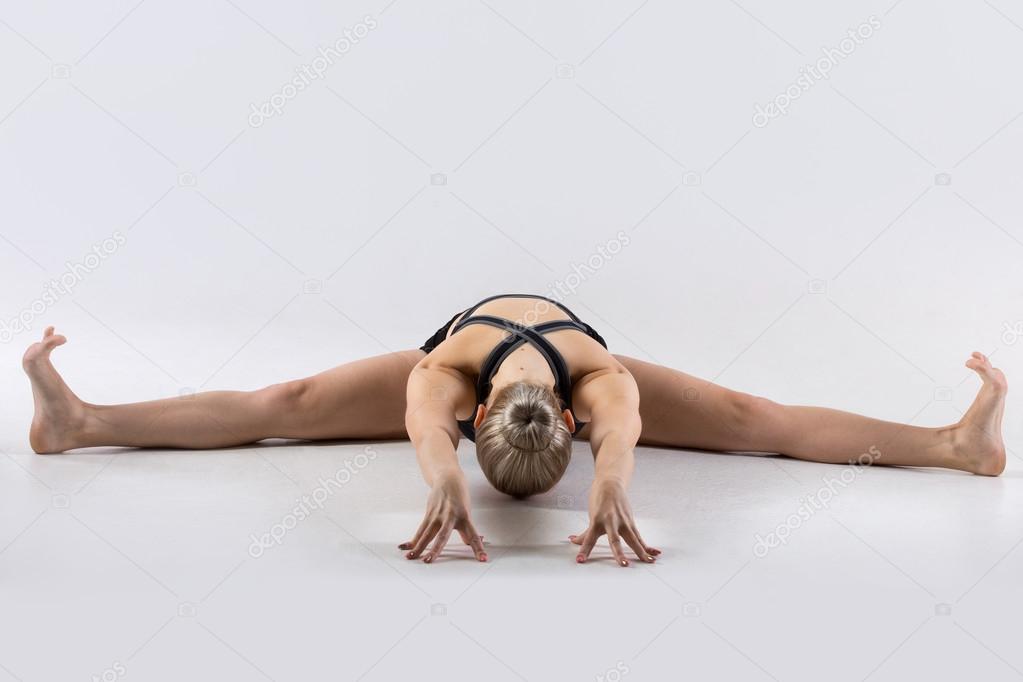 Wide-Angle Seated Forward Bend Pose