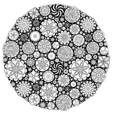 Çiçek tasarım boyama kitabı için büyüdü için. Bir yetişkin renklendirme çiçek Çizim yaptırın