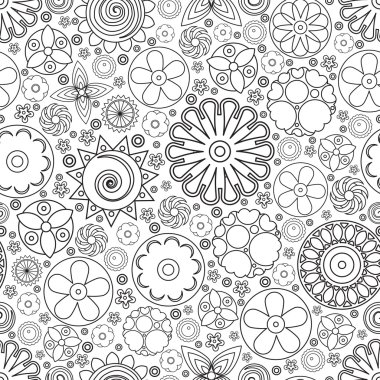 vektör sorunsuz tek renkli çiçek desenli