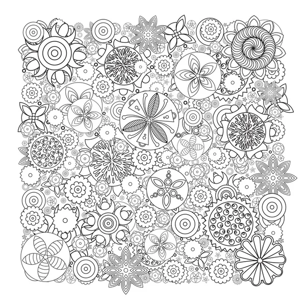 Vector monochrome floral pattern. — Stock Vector