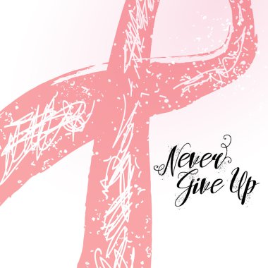 Never Give Up hand drawn lettering quote 