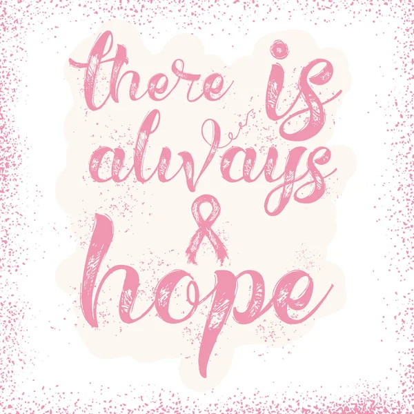 Lettering and pink ribbon — Stock Photo, Image