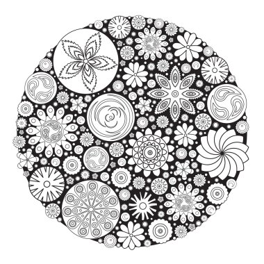 Boyama kitabı için çiçek tasarım  