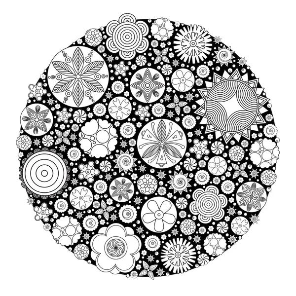 Monochrome floral decorative pattern — Stock Photo, Image