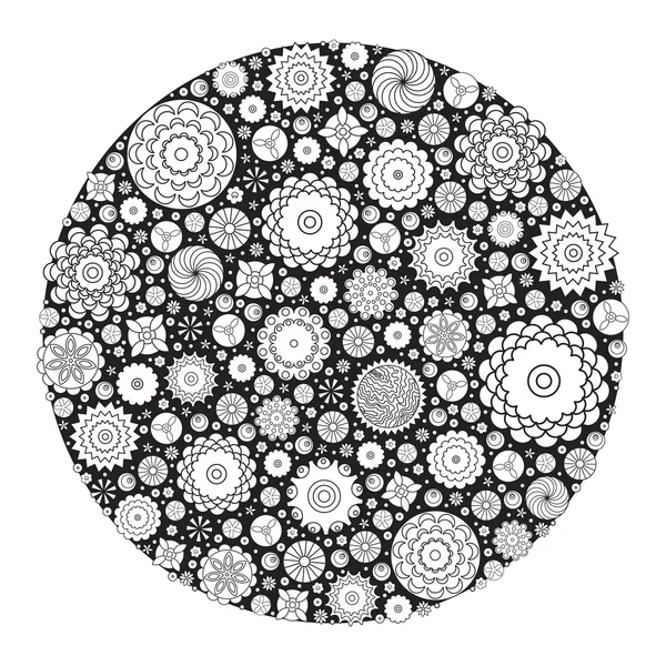 Monochrome floral decorative pattern — Stock Photo, Image