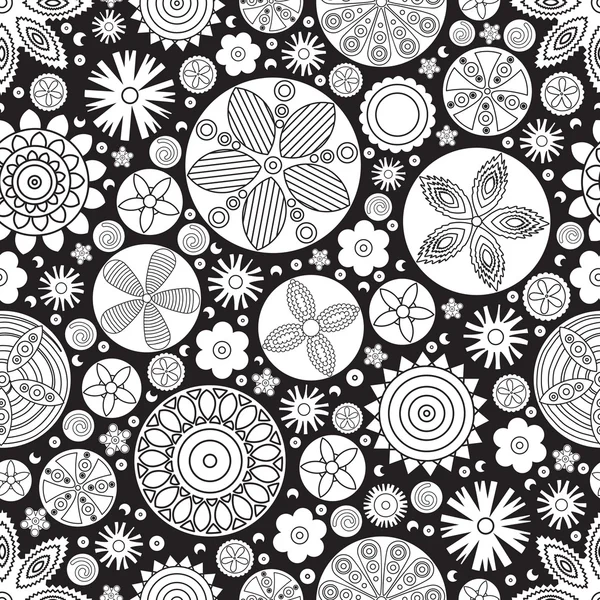 Seamless monochrome floral pattern — Stock Photo, Image