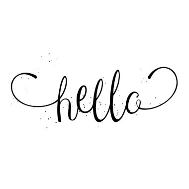  Hello saying greeting card  clipart