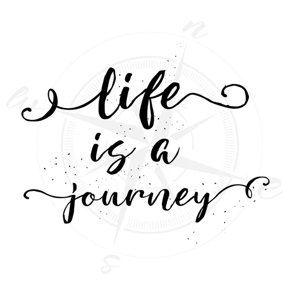 A vida é uma jornada. Citação inspiradora — Vetor de Stock