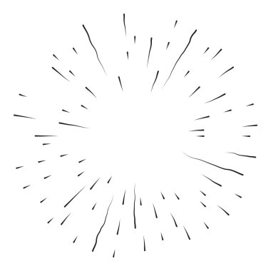 Vintage elle çizilmiş sunburst  