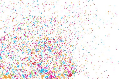 Beyaz üzerine renkli konfeti 