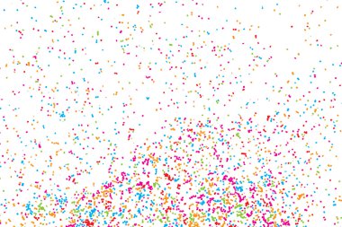 Beyaz üzerine renkli konfeti 