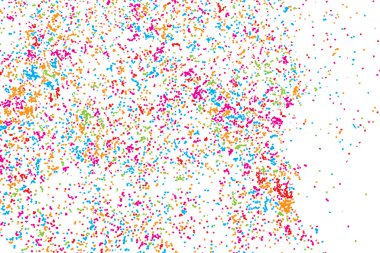 Beyaz üzerine renkli konfeti 