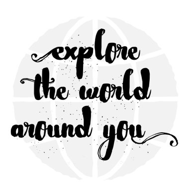 Elle çizilmiş seyahat ilham alıntı 