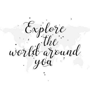 Hand drawn travel inspirational quote  clipart